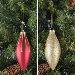 6pk Glass Drop Christmas Tree Baubles With Glitter -Christmas Decoration Shop XS6463 lifestyle 54765.1569842159.1100.1100