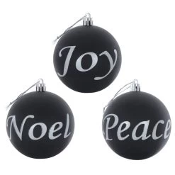6pk Joy Peace Noel Christmas Tree Baubles Black Or Red 8cm -Christmas Decoration Shop XS6481 1600 1 19792.1569324163.1100.1100