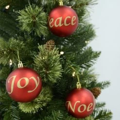 6pk Joy Peace Noel Christmas Tree Baubles Black Or Red 8cm -Christmas Decoration Shop XS6482 1600 lifestyle 30766.1569324179.1100.1100