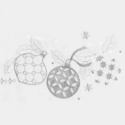 Christmas Baubles Tablecloths Napkins Fabric White Red -Christmas Decoration Shop XS6556 detail 99047.1570707995.1100.1100