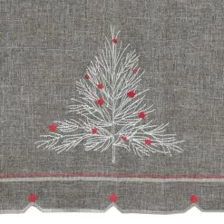 Christmas Tree Embroidered Tablecloths Napkins Fabric Dark Grey -Christmas Decoration Shop XS6564 detail 47894.1571051551.1100.1100