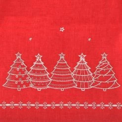 Christmas Tree Embroidered Tablecloths Napkins Fabric Red -Christmas Decoration Shop XS6568 detail 84391.1571051316.1100.1100