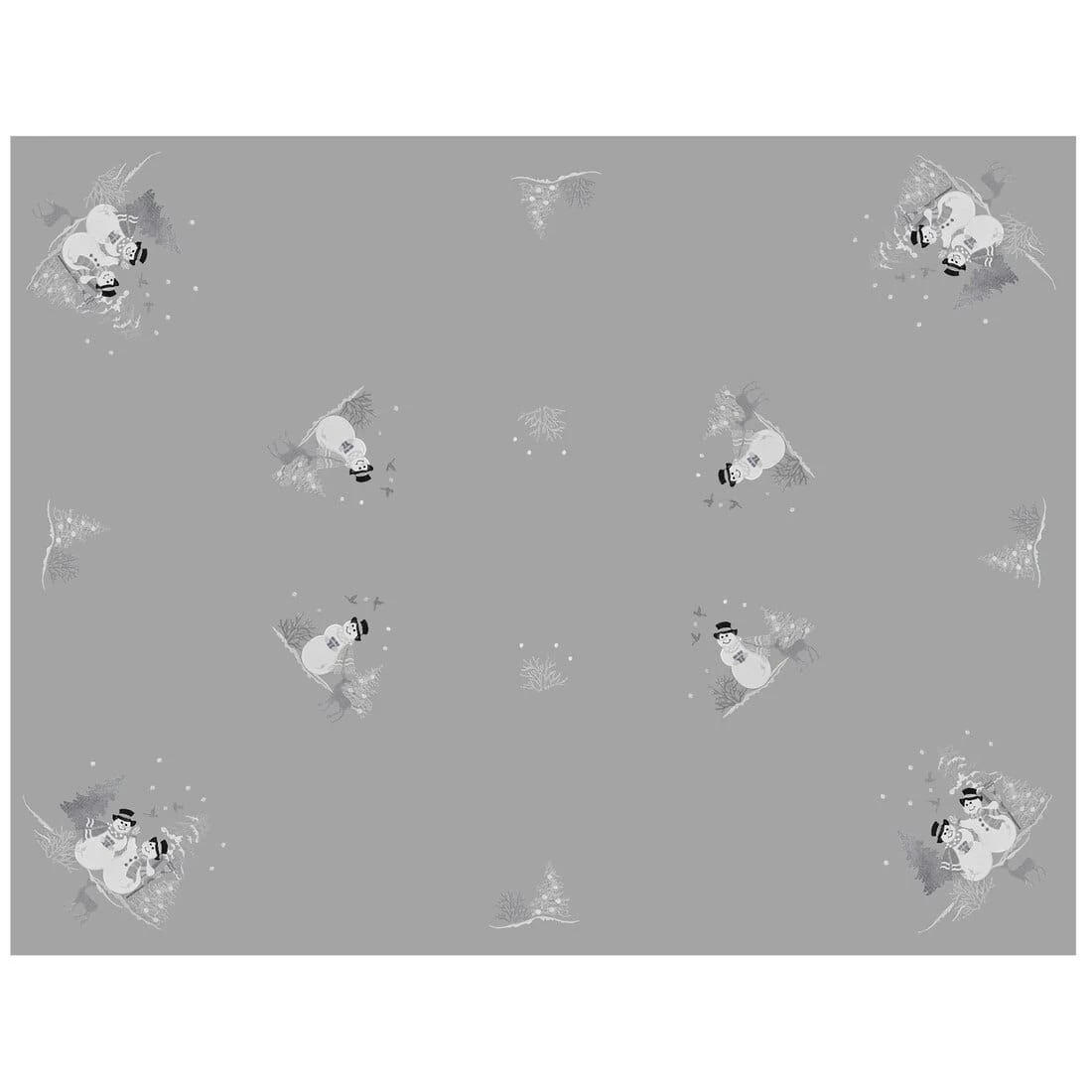 Christmas Snowman Tablecloths Napkins Grey Fabric Embroidery 5 Christmas Snowman Tablecloths Napkins Grey Fabric Embroidery - Image 3