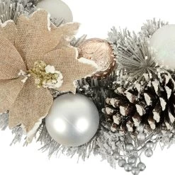 50cm Grey Snowy Wreath With Gold/Silver Decorations -Christmas Decoration Shop XS7171 3.opt