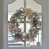 50cm Grey Snowy Wreath With Gold/Silver Decorations -Christmas Decoration Shop XS7171 LS1.opt