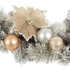 180cm Snowy Garland Grey With Gold/Silver Decorations -Christmas Decoration Shop XS7172 2.opt
