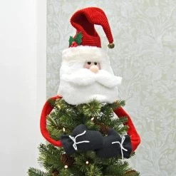 Novelty Christmas Tree Hugger Topper Bendy Arms Elf Santa Snowman