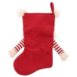 54cm Gonk Christmas Stocking Arms Beard Pom Poms Grey Red -Christmas Decoration Shop XS7246 2 opt