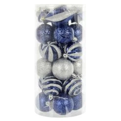 25pc Mixed Christmas Tree Baubles Set Decorations 6cm -Christmas Decoration Shop XS7258 1 opt