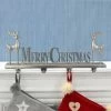 Silver Merry Christmas Stocking Hanger 4 Hooks Reindeer Decoration -Christmas Decoration Shop XS7264 LS 1 opt