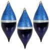 3pk Large Teardrop Christmas Tree Baubles 18cm Navy Silver -Christmas Decoration Shop XS7274 2 opt