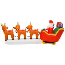10ft LED Inflatable Santa Sleigh 3 Reindeer Christmas Decoration -Christmas Decoration Shop XS7385 4 opt