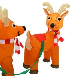 10ft LED Inflatable Santa Sleigh 3 Reindeer Christmas Decoration -Christmas Decoration Shop XS7385 5 opt