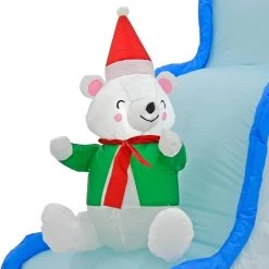 9ft Inflatable Light Up Polar Bear Slide Tree Christmas Decoration -Christmas Decoration Shop XS7387 5 opt