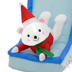 9ft Inflatable Light Up Polar Bear Slide Tree Christmas Decoration -Christmas Decoration Shop XS7387 6 opt