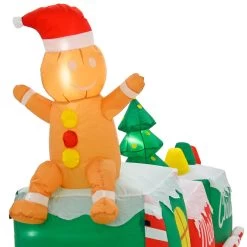 10ft Inflatable Gingerbread Man Train LED Christmas Decoration -Christmas Decoration Shop XS7389 4 opt