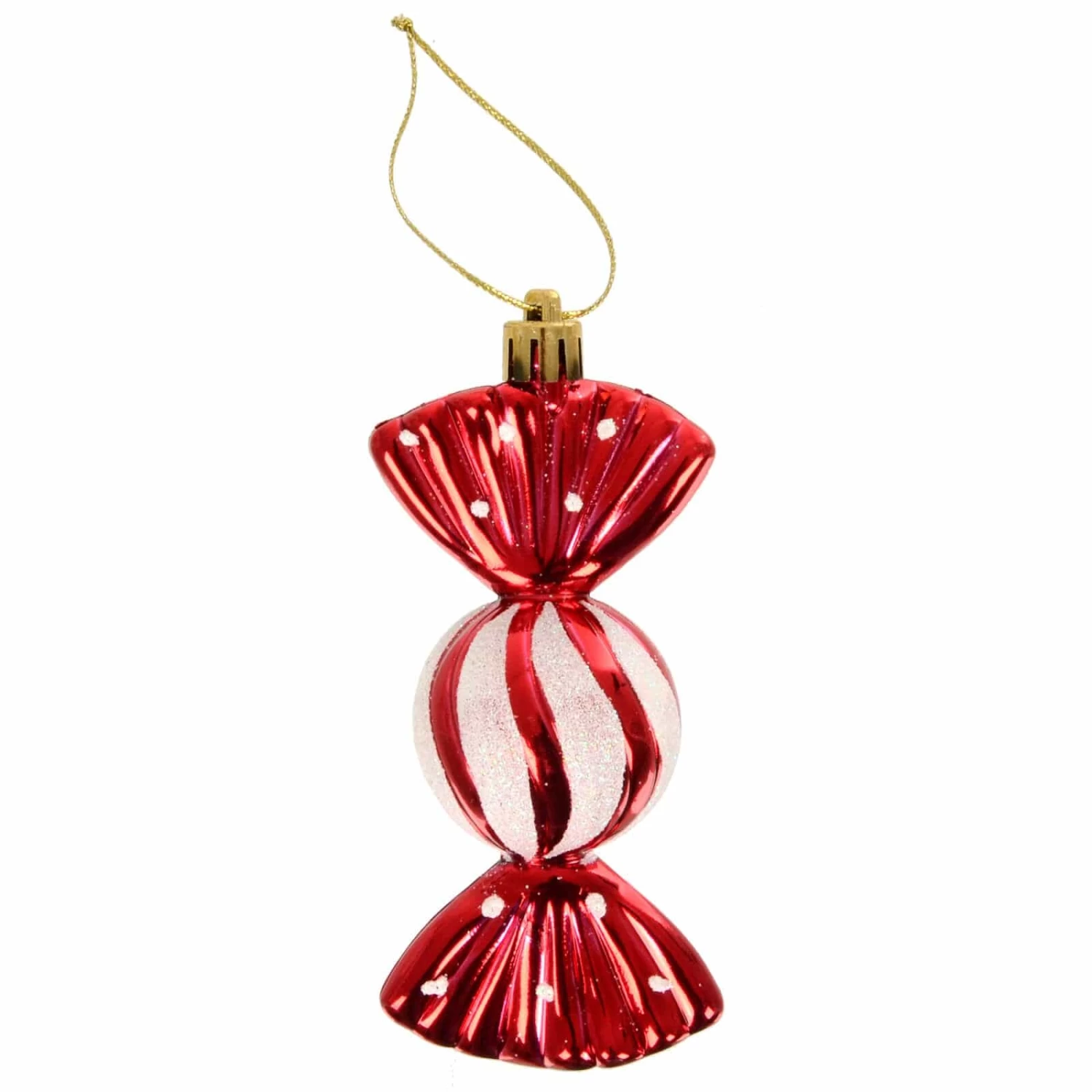Pack Of 20 Sweetie Baubles Tree Decorations Red White Candy 11cm 4 Pack Of 20 Sweetie Baubles Tree Decorations Red White Candy 11cm - Image 2