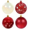 Pack Of 16 Christmas Tree Baubles Mixed Design Decorations 8cm -Christmas Decoration Shop XS7473 1a opt