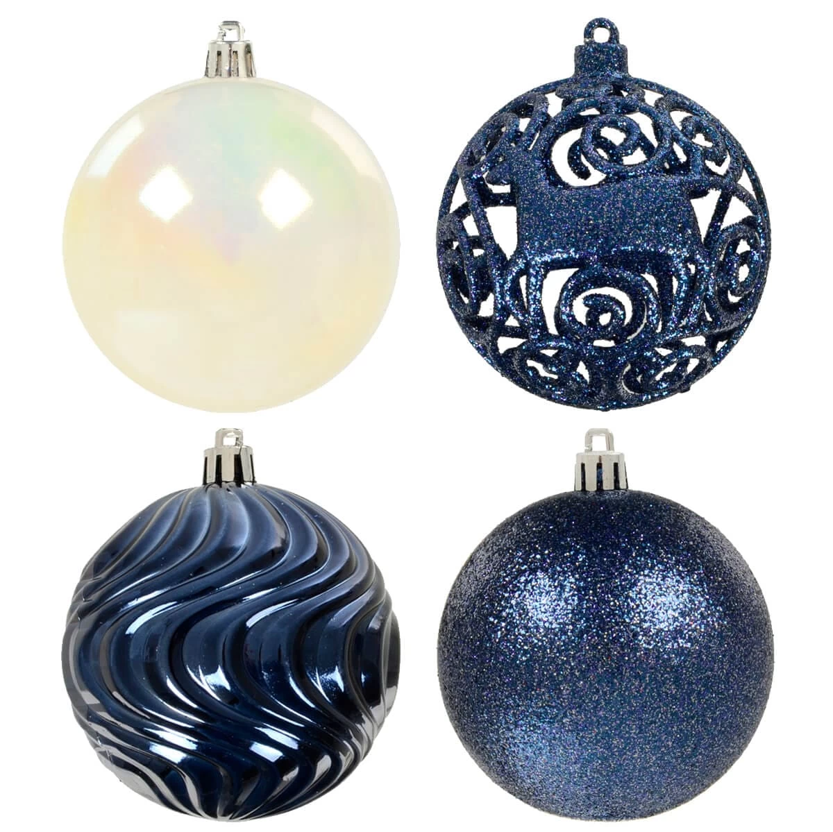 Pack Of 16 Christmas Tree Baubles Mixed Design Decorations 8cm 4 Pack Of 16 Christmas Tree Baubles Mixed Design Decorations 8cm - Image 2