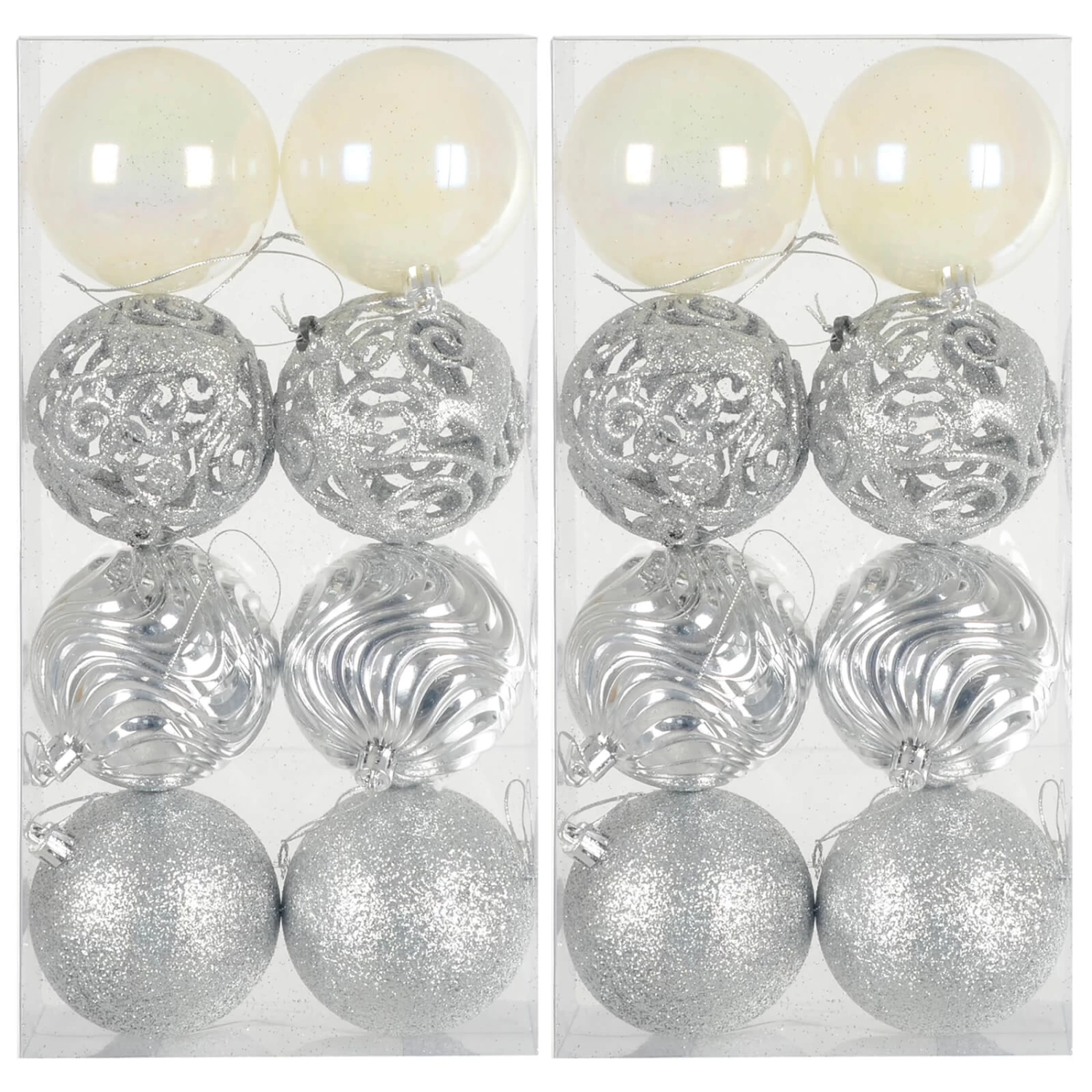 Pack Of 16 Christmas Tree Baubles Mixed Design Decorations 8cm 9 Pack Of 16 Christmas Tree Baubles Mixed Design Decorations 8cm - Image 7