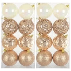 Pack Of 16 Christmas Tree Baubles Mixed Design Decorations 8cm 17 Pack Of 16 Christmas Tree Baubles Mixed Design Decorations 8cm -Christmas Decoration Shop XS7476 1 opt