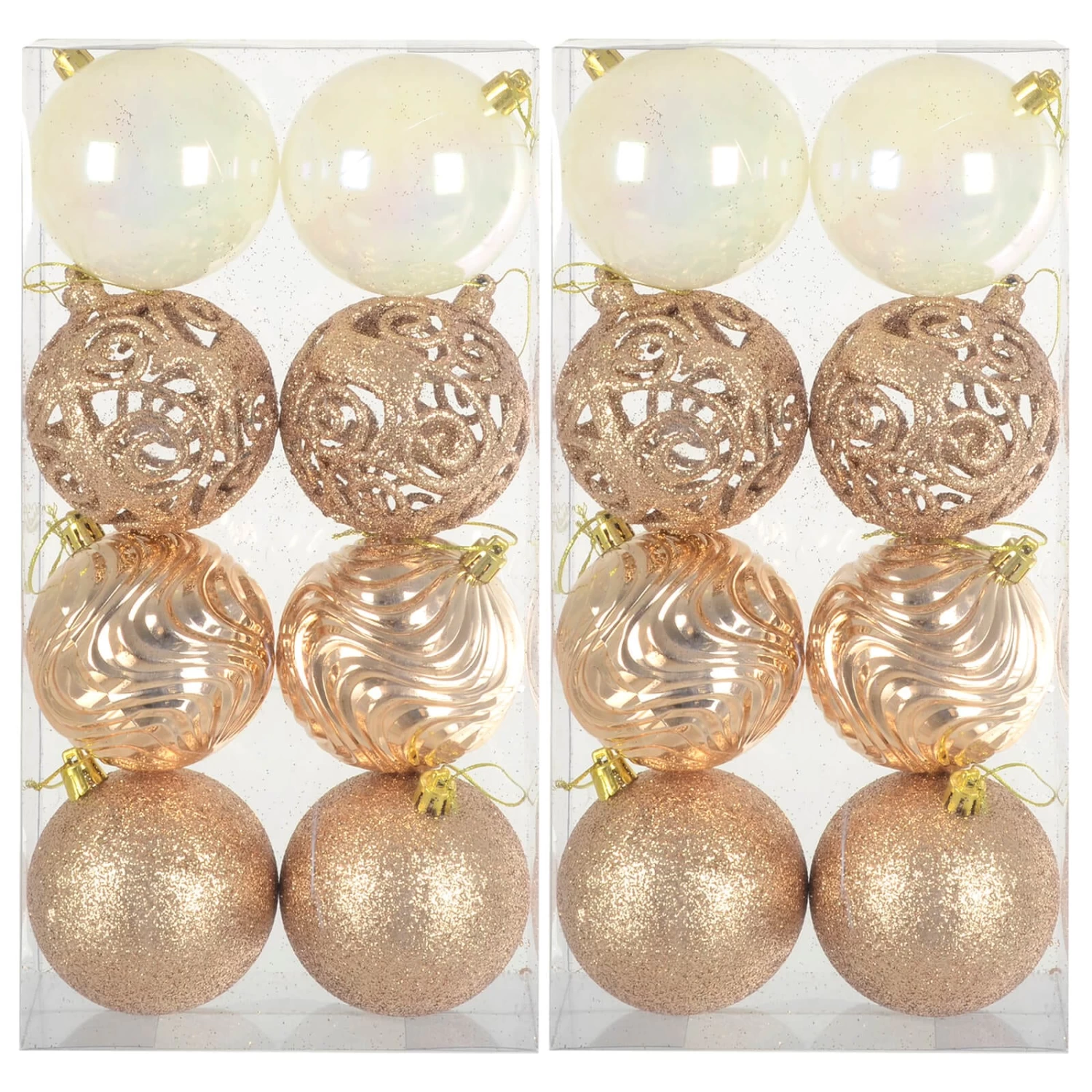 Pack Of 16 Christmas Tree Baubles Mixed Design Decorations 8cm 10 Pack Of 16 Christmas Tree Baubles Mixed Design Decorations 8cm - Image 8