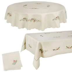 Holly Leaf Fabric Tablecloths / Napkins Xmas Decoration -Christmas Decoration Shop ec62ef03 58c0 4864 89bd bcf9912bc762