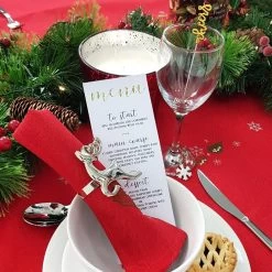 Set Of 4 Christmas Napkin Rings Silver Metal Table Decoration -Christmas Decoration Shop red 5 1600 88106.1576748986.1100.1100