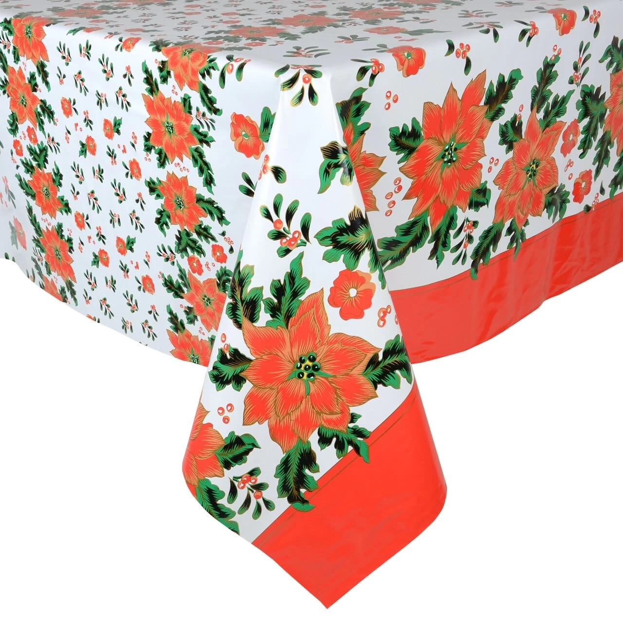 Christmas Poinsettia Design Large Tablecloth Wipe Clean PVC Vinyl Table Cover 3 Christmas Poinsettia Design Large Tablecloth Wipe Clean PVC Vinyl Table Cover