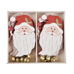 Set Of 6 Santa Face Xmas Tree Decorations Wooden Boxed -Christmas Decoration Shop xs4522 1600 2 94953.1496762365.1100.1100